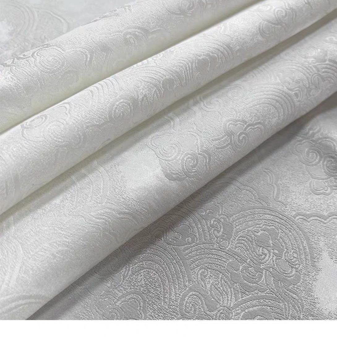 《江洋如意海水纹》30姆米特级桑蚕丝大王缎面料，114幅宽