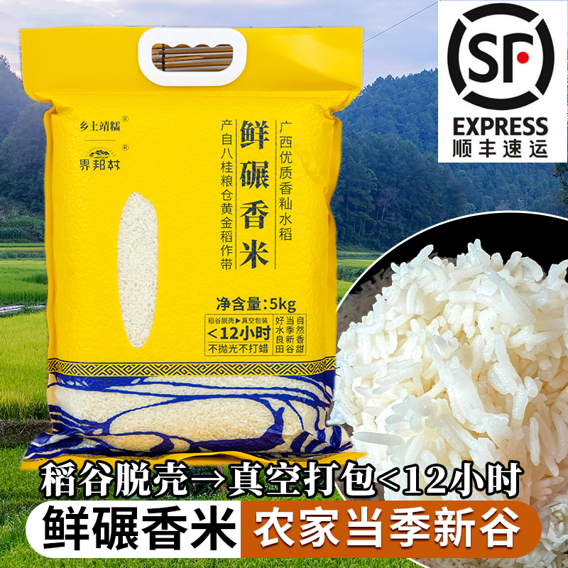 【当季新谷】广西鲜碾香米优质农家香米营养长粒香大米粒10斤