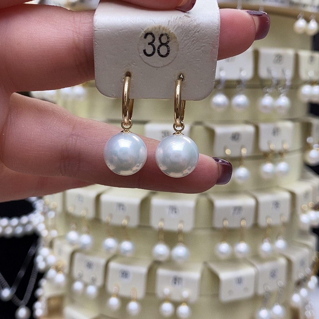 淡水珍珠耳饰18K金镶嵌