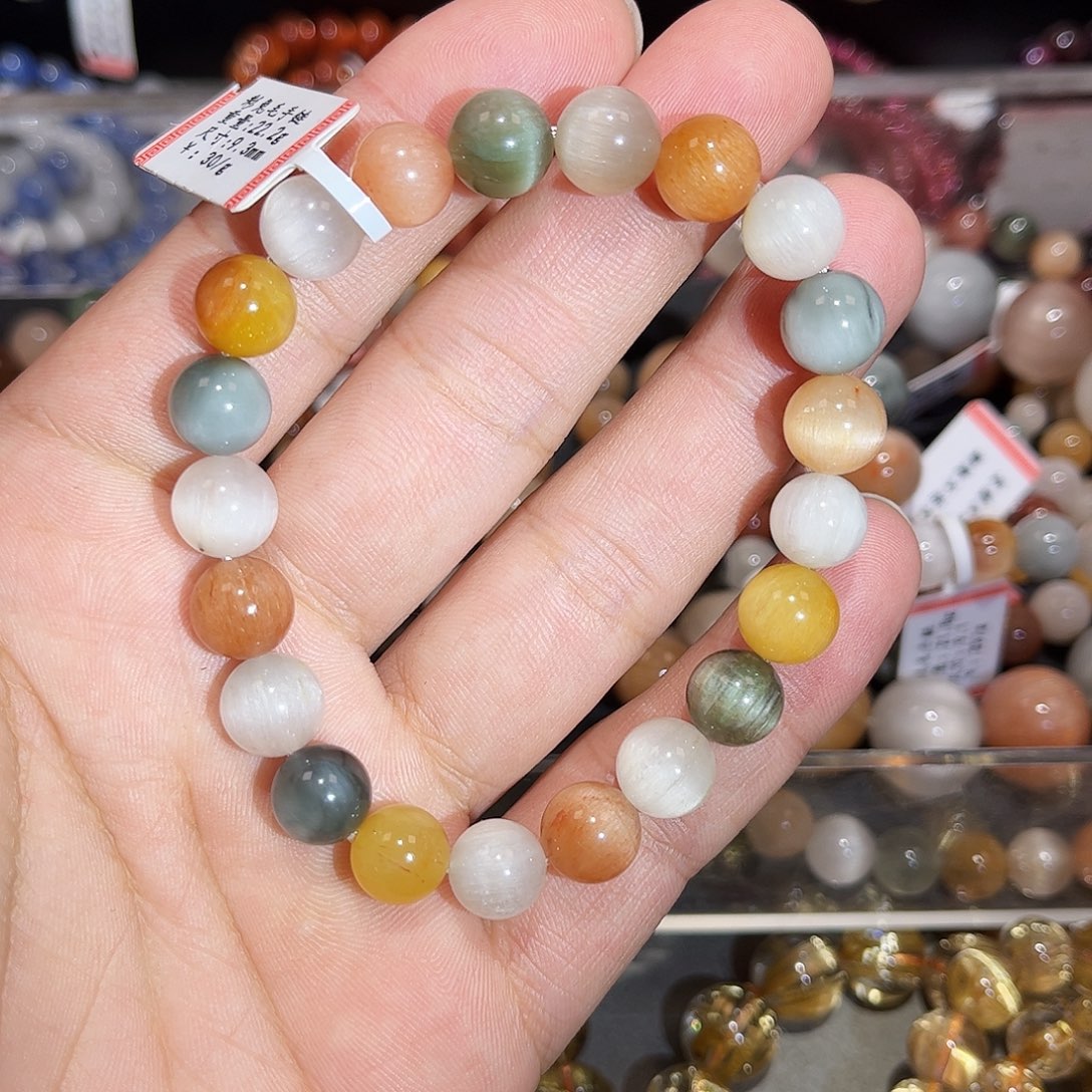 水晶手链未镶嵌彩兔毛