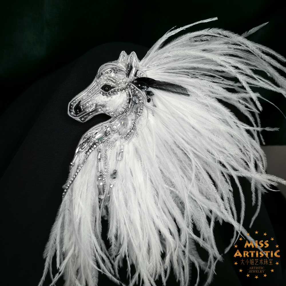 高定工坊法式珠绣brill胸针[202c-14]