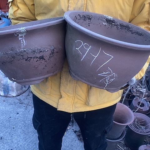 紫砂中国宜兴紫砂花盆，