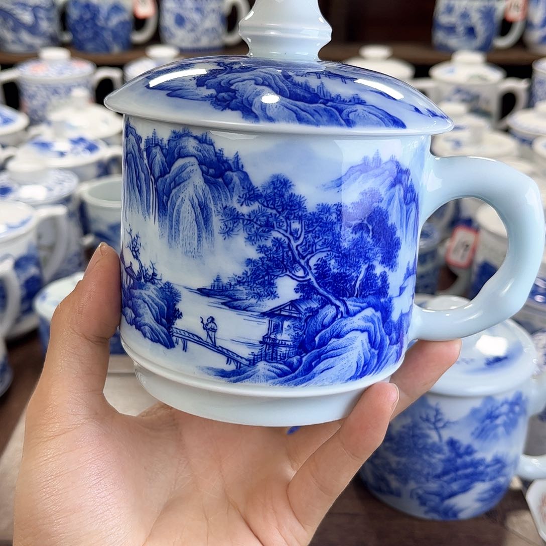 用****5景德镇陶瓷马克杯带盖