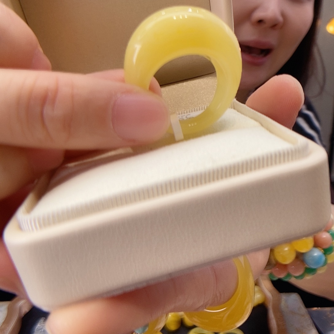 蜜蜡戒指未镶嵌西***风馒头戒