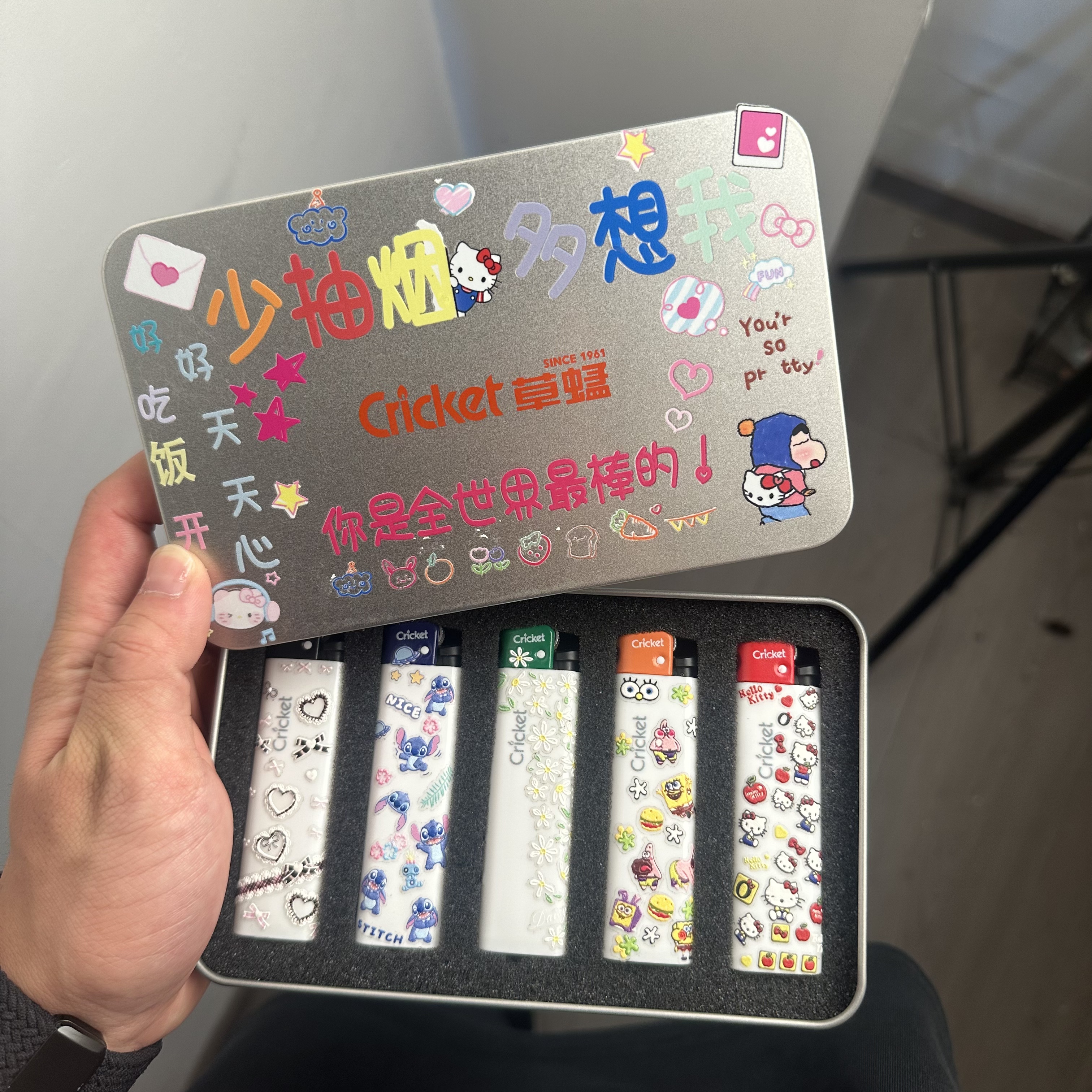 草蜢正版cricket创意高颜值可爱打火机个性防爆送礼物史迪仔