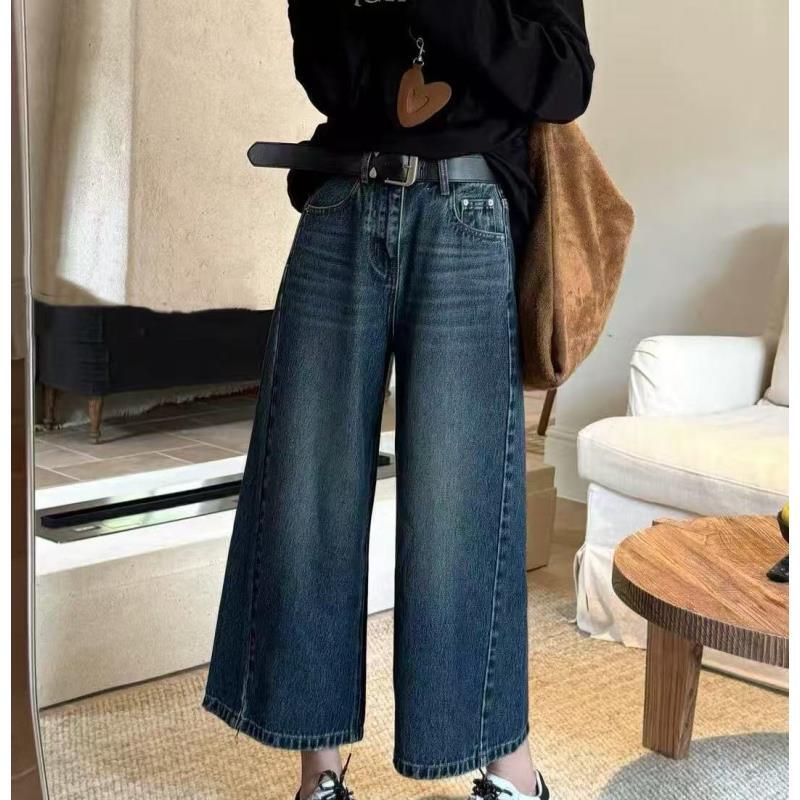 9016号6898#秋百搭简约无弹八分牛仔裤（预）（配腰带）