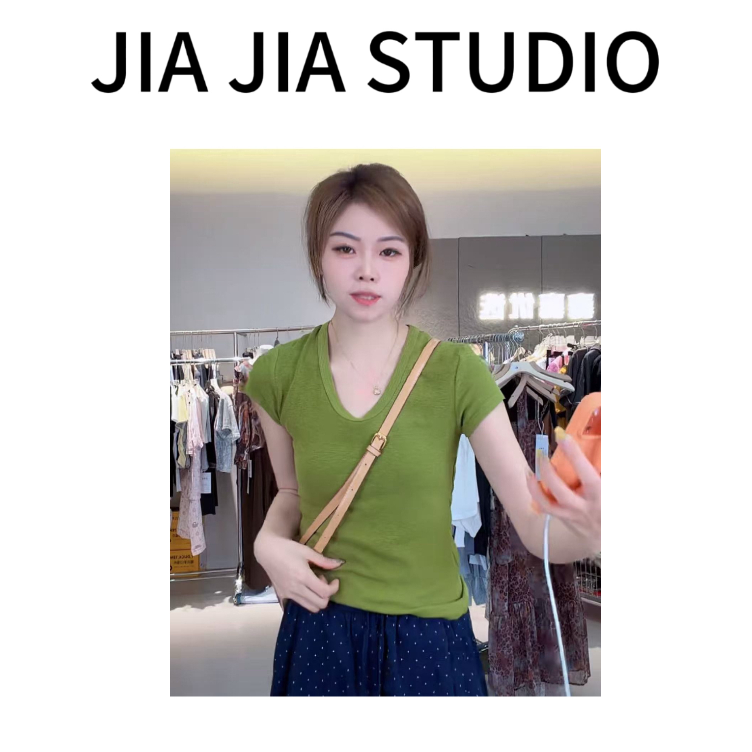 【嘉嘉推荐】#6270 夏季新款 鹅蛋领修身显瘦短袖T恤