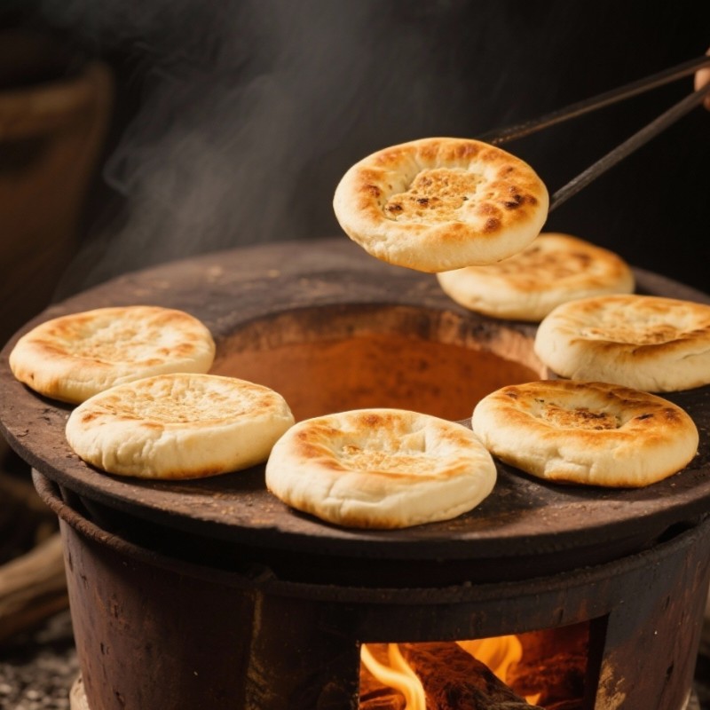 东北特产老肥发面无添加土炉子烤饼现做现发