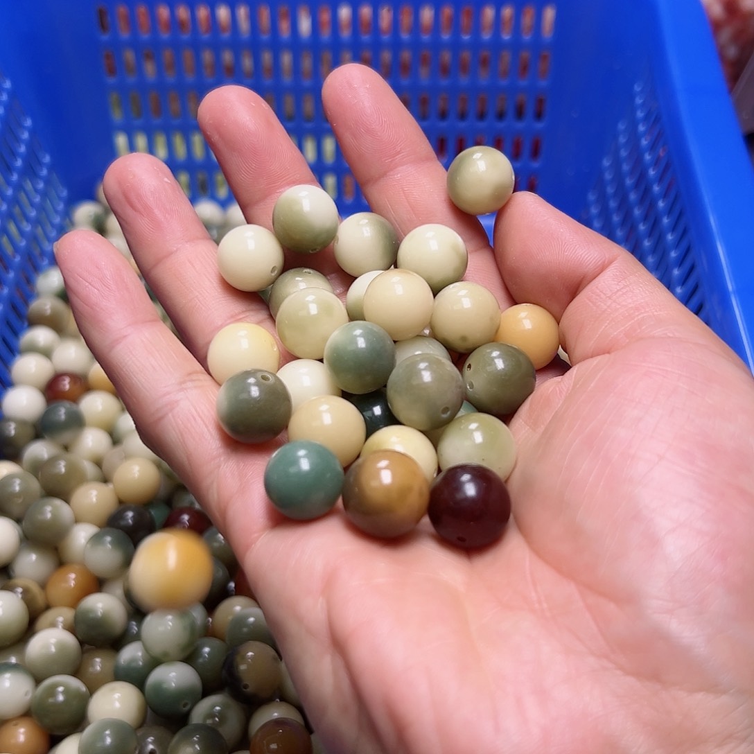 菩提根/象牙果吊坠100颗瑕疵圆珠非料混