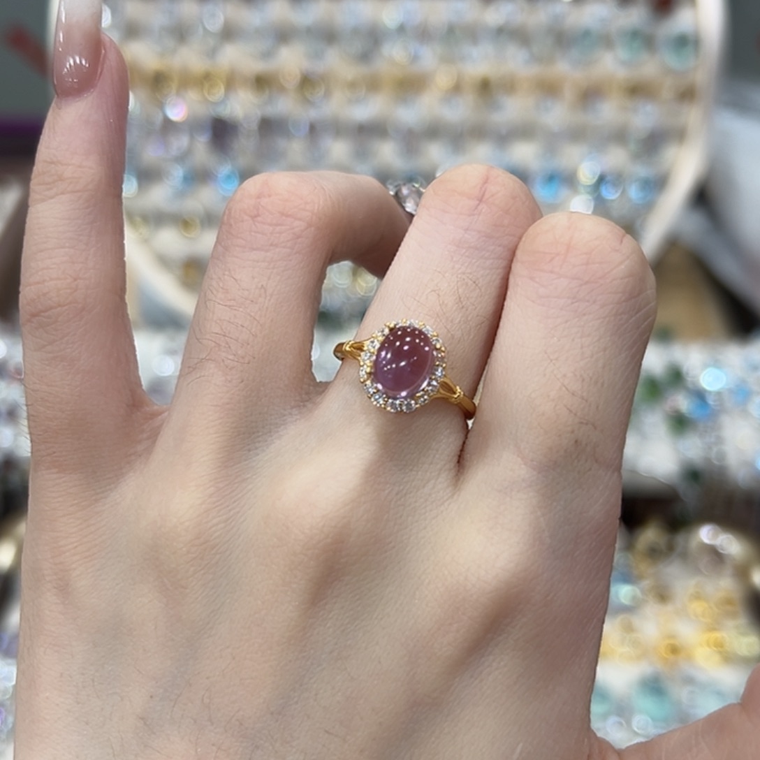 小***苑戒指银S925镶嵌紫晶