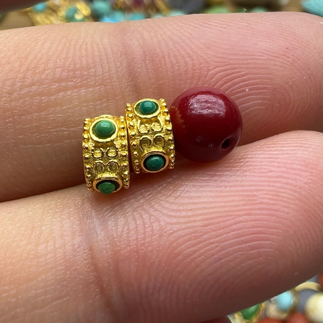 南红玛瑙颈饰银S925镀金镶嵌