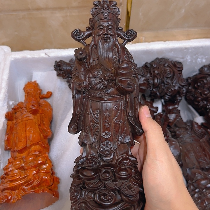 木黑檀木28如意财神一身