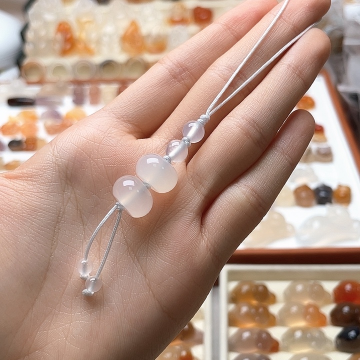 玛瑙/玉髓未镶嵌玛瑙算盘珠挂饰