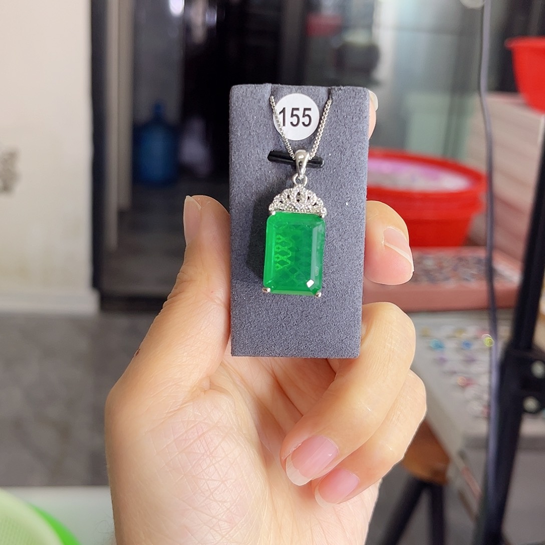 颈饰银S925镶嵌祖母绿