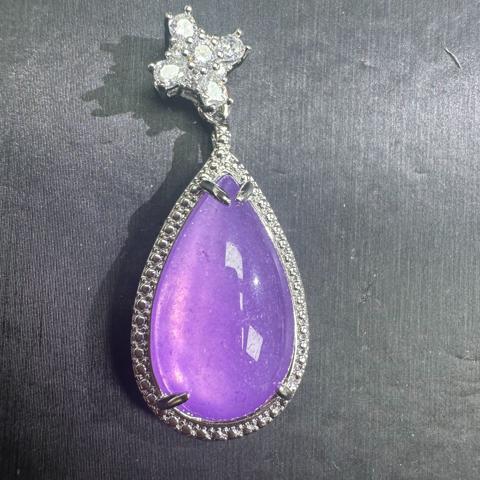 冰紫水滴吊坠 H157