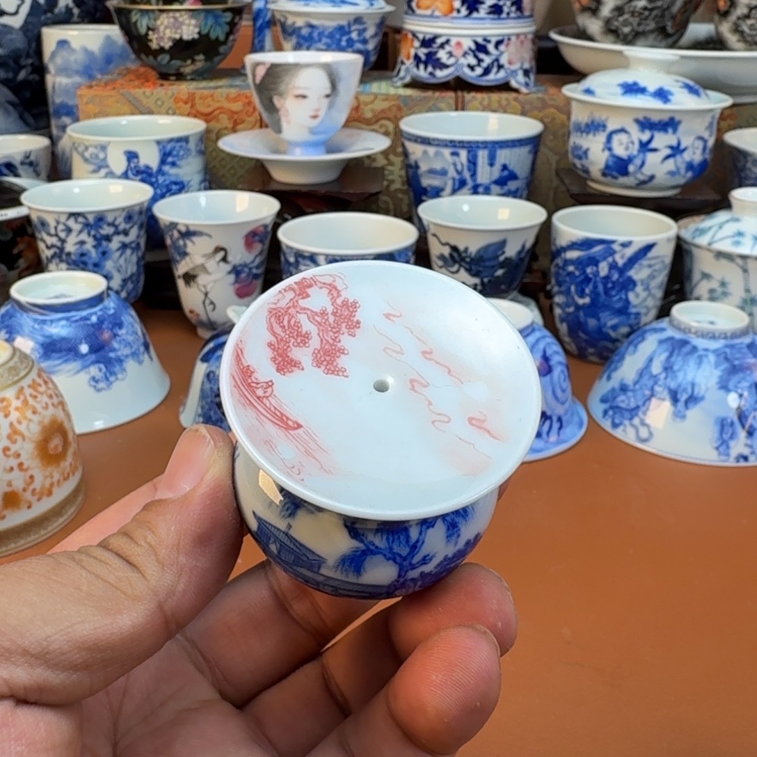 阿***全陶杯子景德镇全手工手绘陶瓷