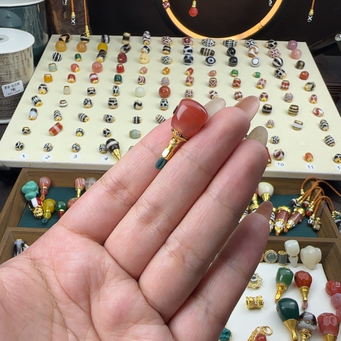 ꧓***࿐玛瑙/玉髓未镶嵌单珠顶珠配珠搭配