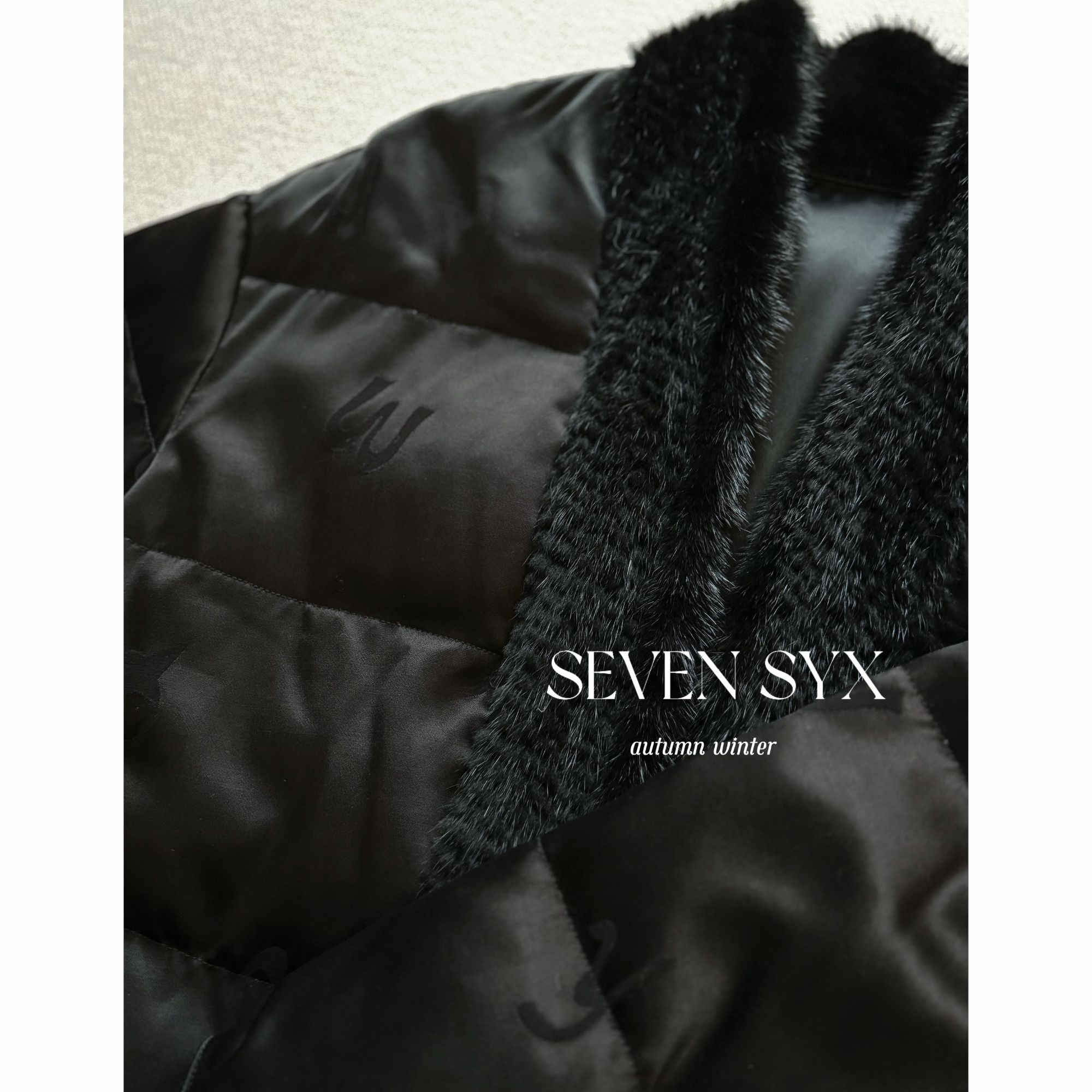 【墨】门襟水貂毛铜氨丝鹅绒服深圳欧货SEVENSYX羽绒服保暖年货