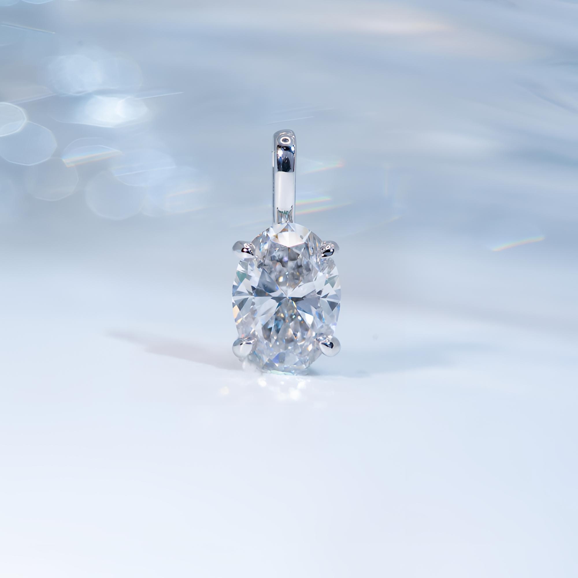 实验室培育钻石经典轻奢椭圆吊坠小众时尚250612