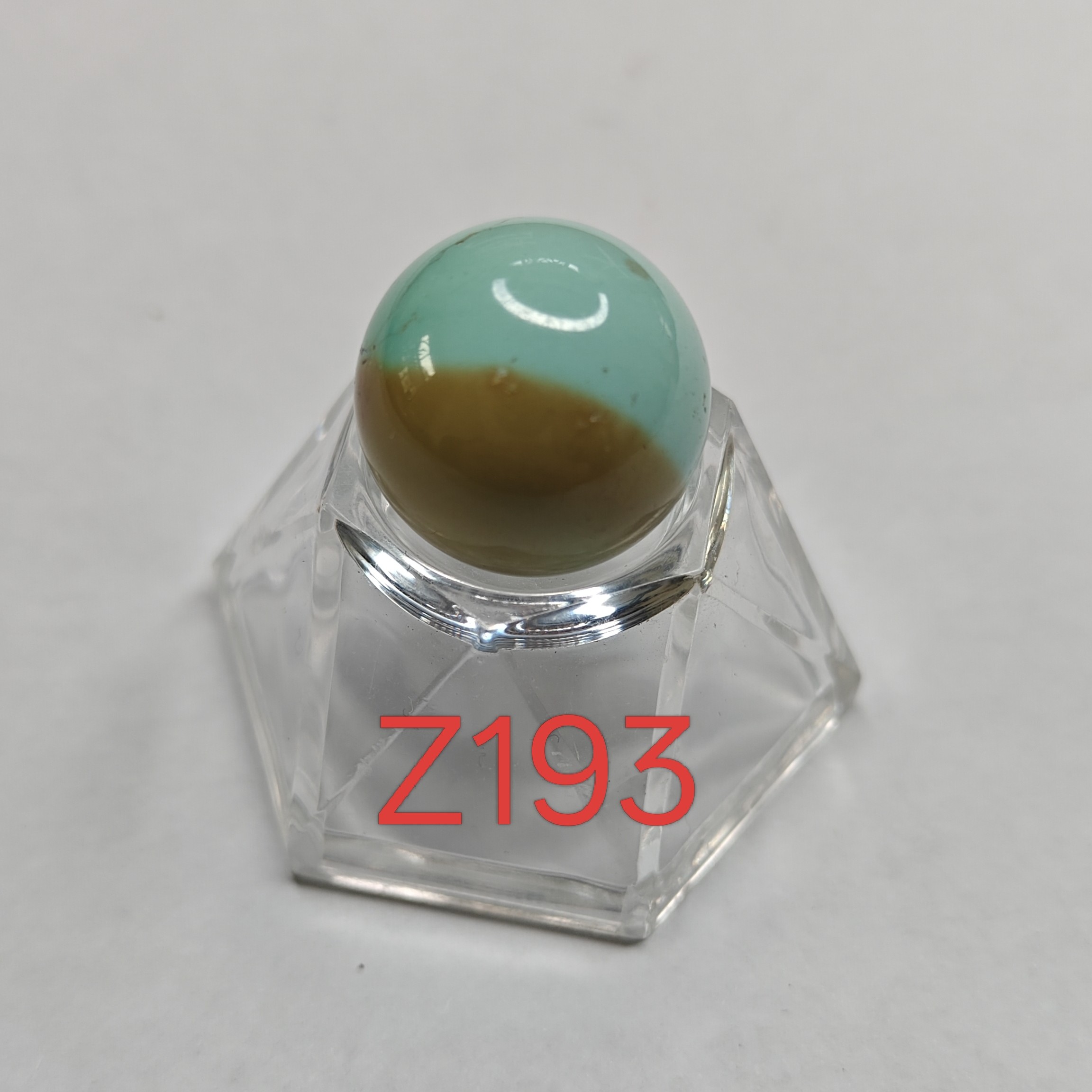 Z193天然原矿无优化水波纹绿松石圆珠