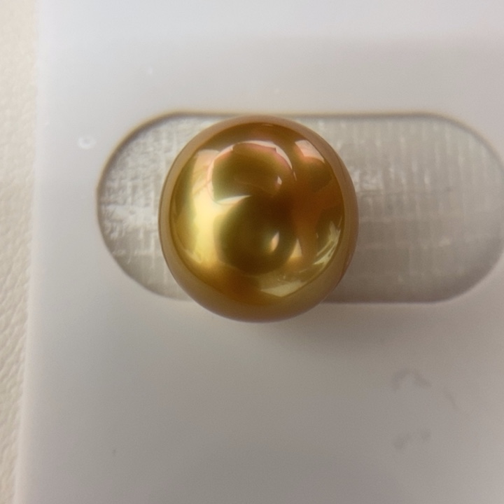 未镶嵌颈饰定制海水珍珠11.9mm近正圆深浓茶金炫彩小极光