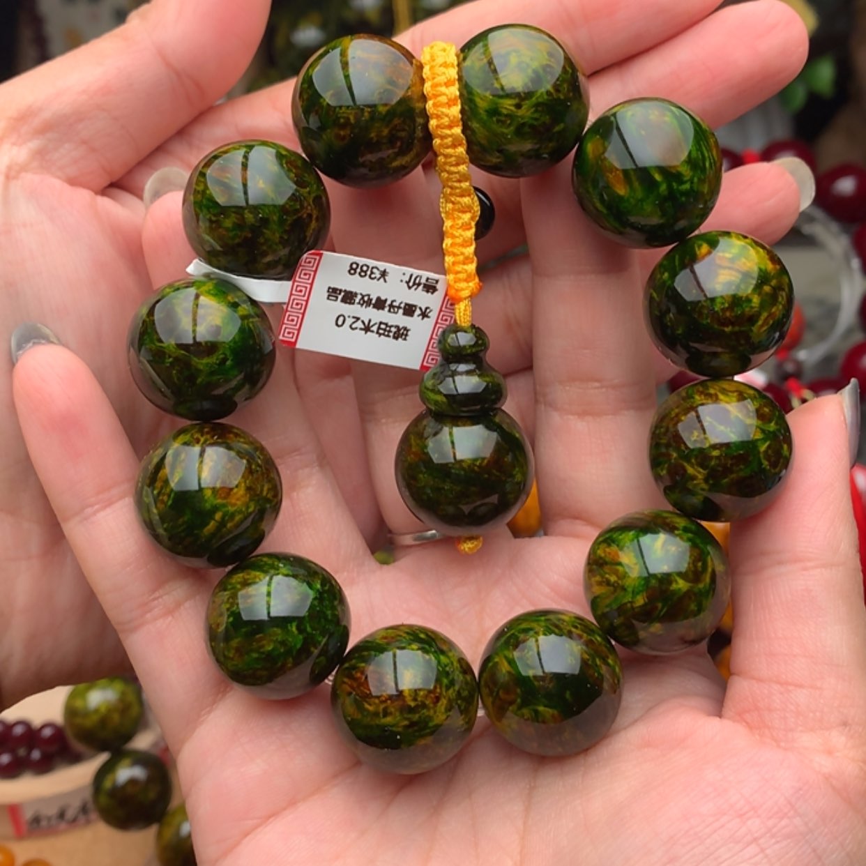 【闪购商品】松木（琥珀木）手串/手链哈**…2.0水墨丹青