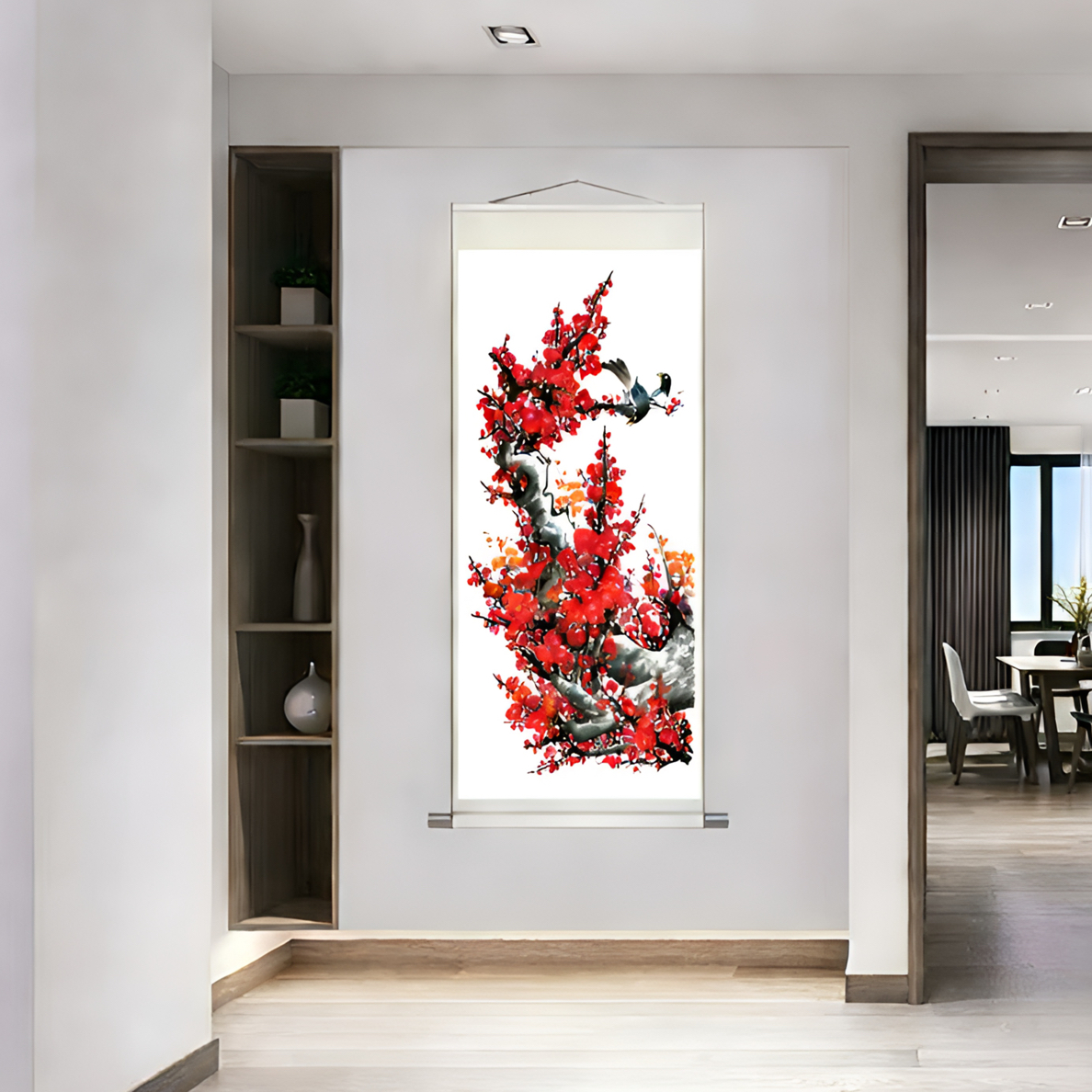 《喜上眉梢》180*72CM 竖幅客厅沙发玄关走廊茶室办公室花鸟画