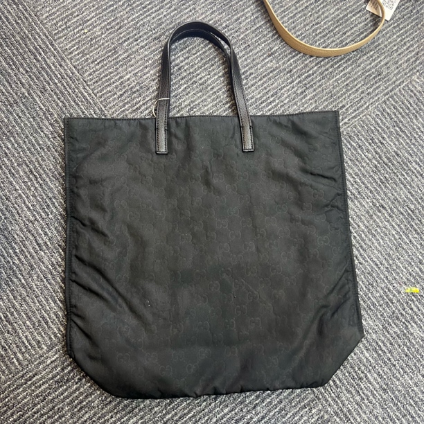99新 GUCCI/古驰 黑色印花手提包