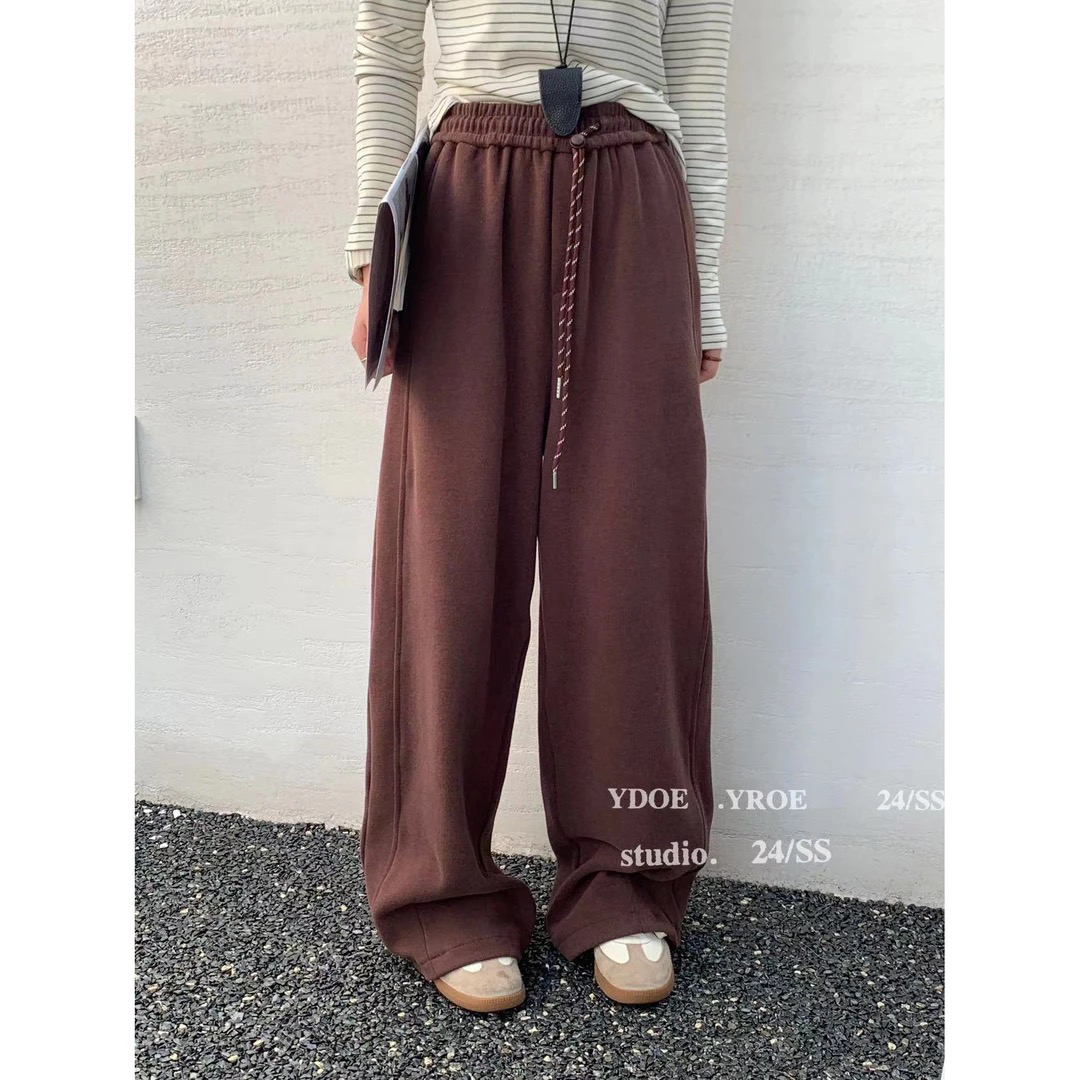 邹先森7538-28秋季新款韩版时尚松紧腰抓绒休闲裤