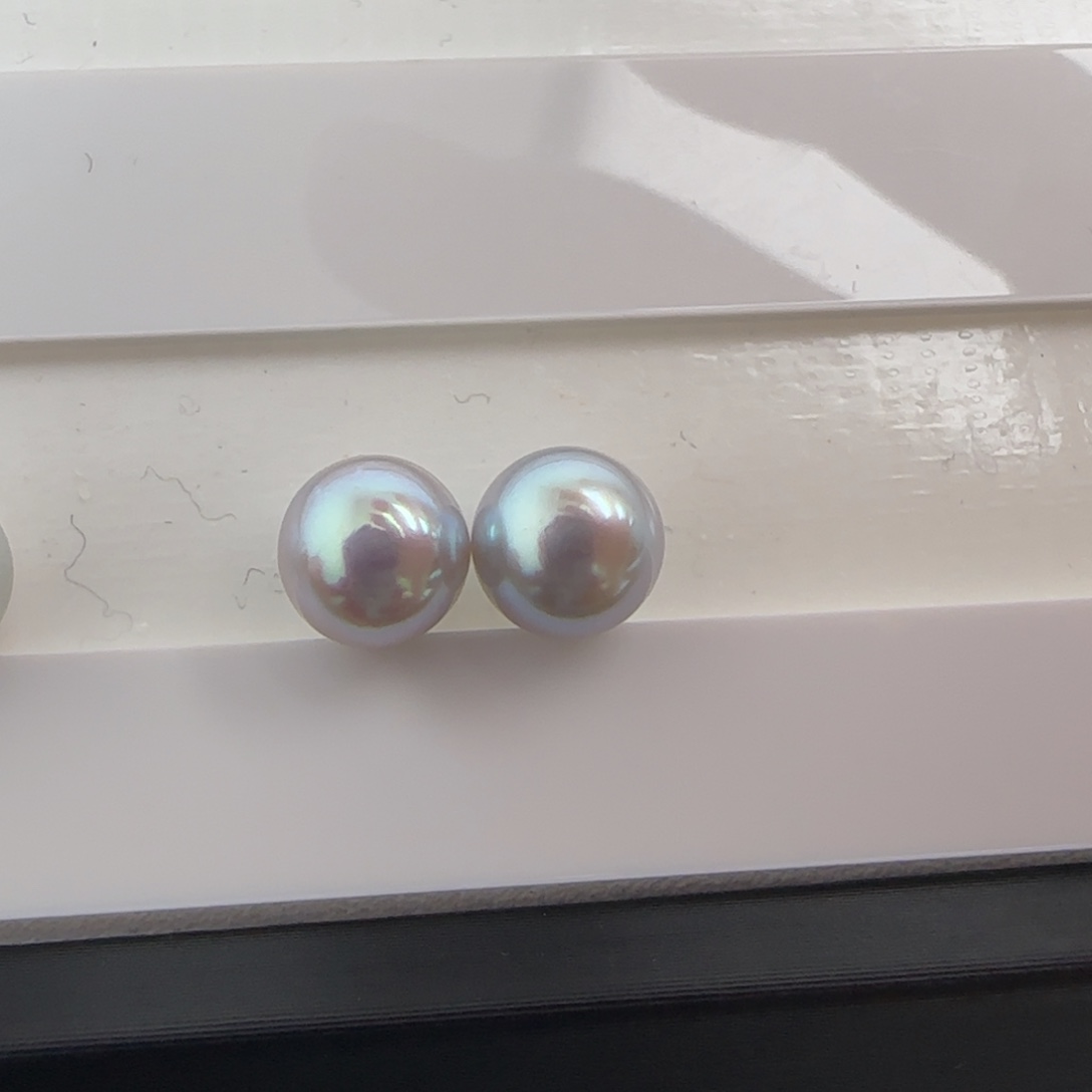 裸珠未镶嵌海水珍珠Akoya真多麻色系海水珍珠对珠裸珠.5-8