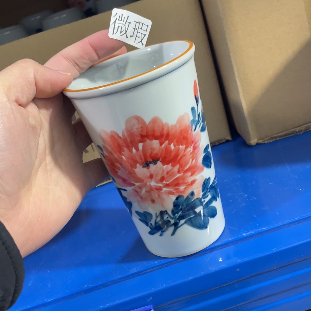 釉下手绘茶具微瑕