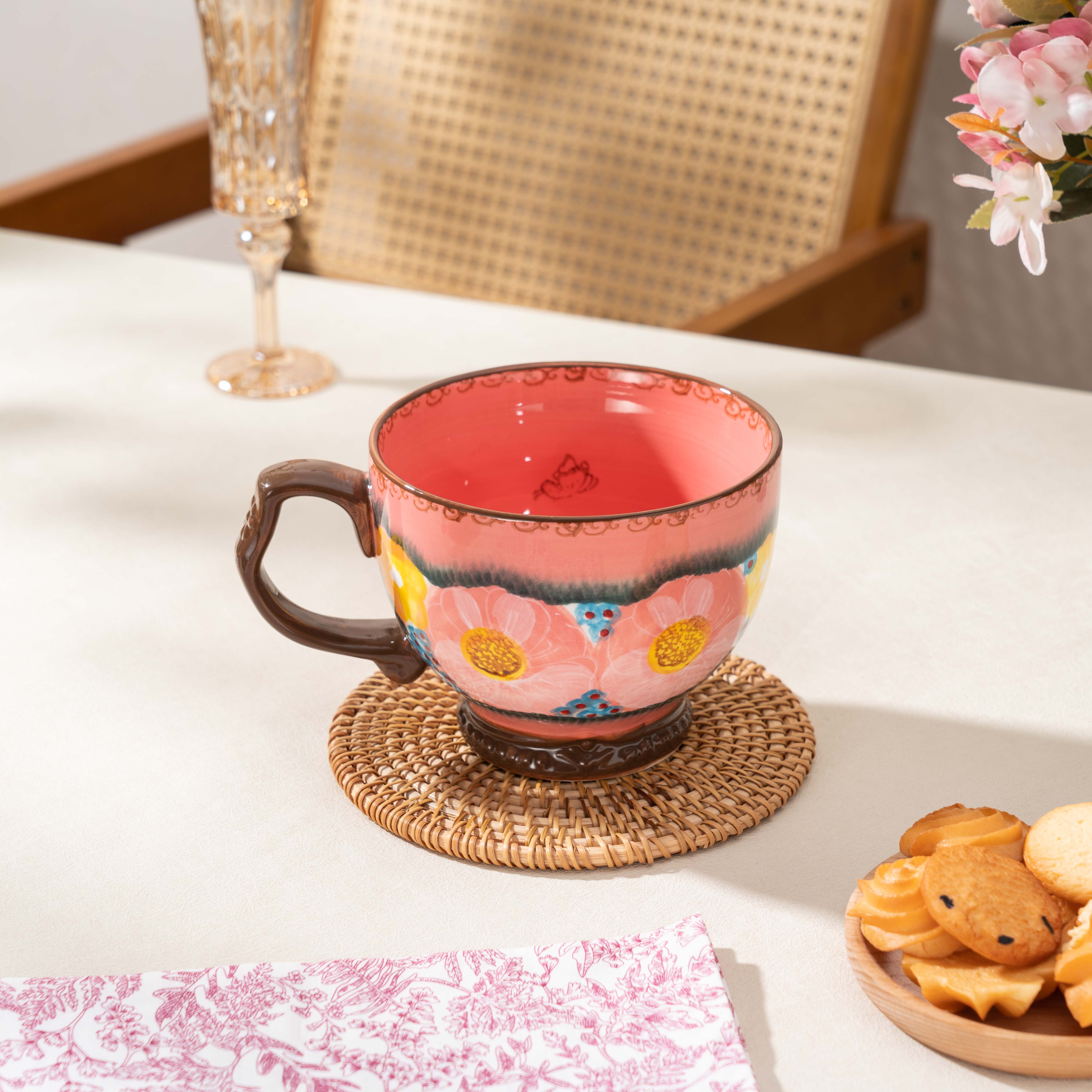 【SILESIA/出口原单】手绘樱花雪月-800ml早餐杯