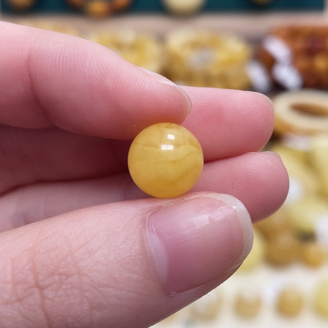 蜜蜡未镶嵌珠宝奇石10.3mm圆珠 瑕 福利