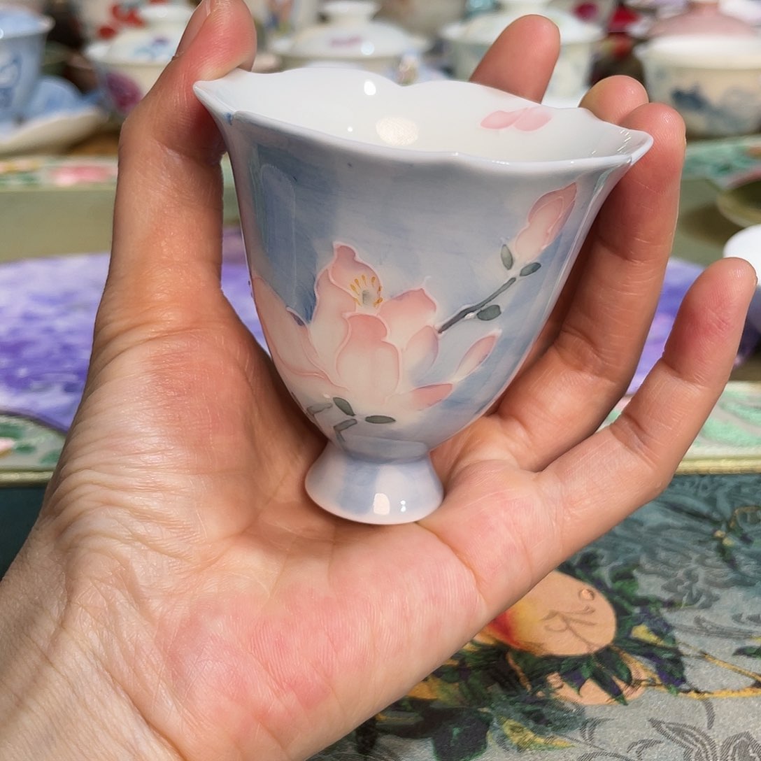 【闪购商品】雾漫玉兰荷露高足杯