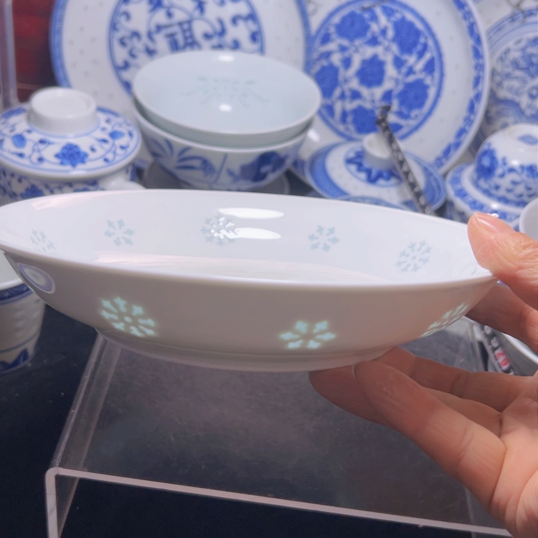 碗8寸雕刻雪花盘子