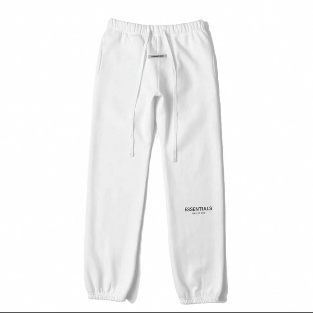 ESSENTIALS 反光标LOGO 白色束脚裤