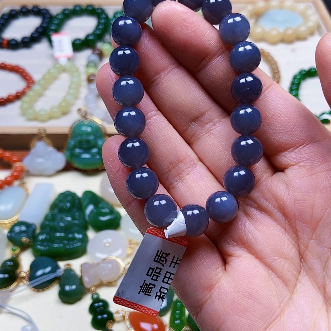 和田玉手链卡10未镶嵌