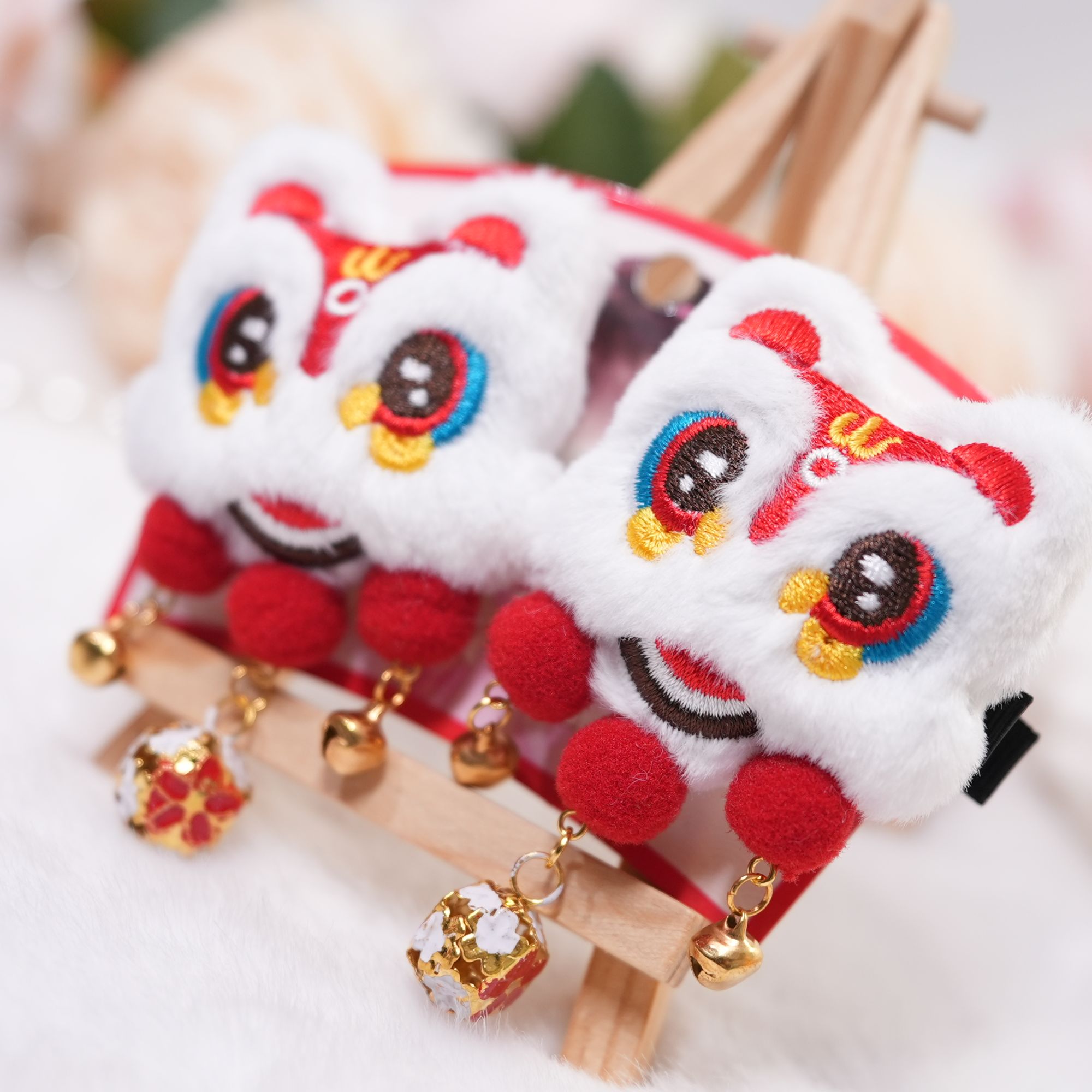 A045喜庆醒狮发夹新年必备氛围发饰可爱新款