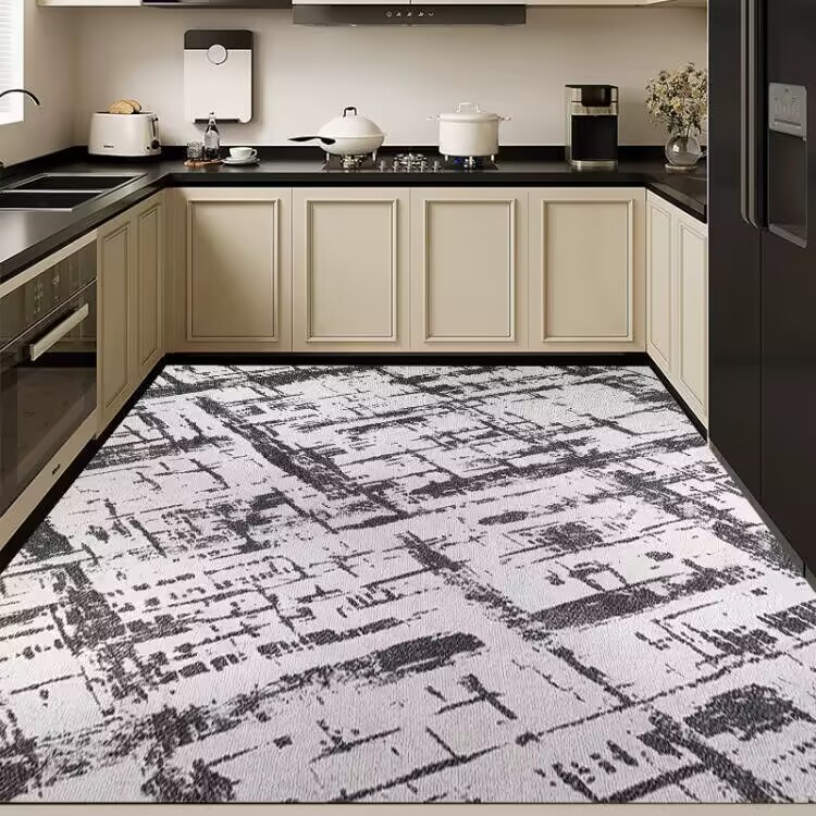 厨房地垫防水防油可擦免洗皮革阳台地毯客厅满铺防滑入户玄关脚垫