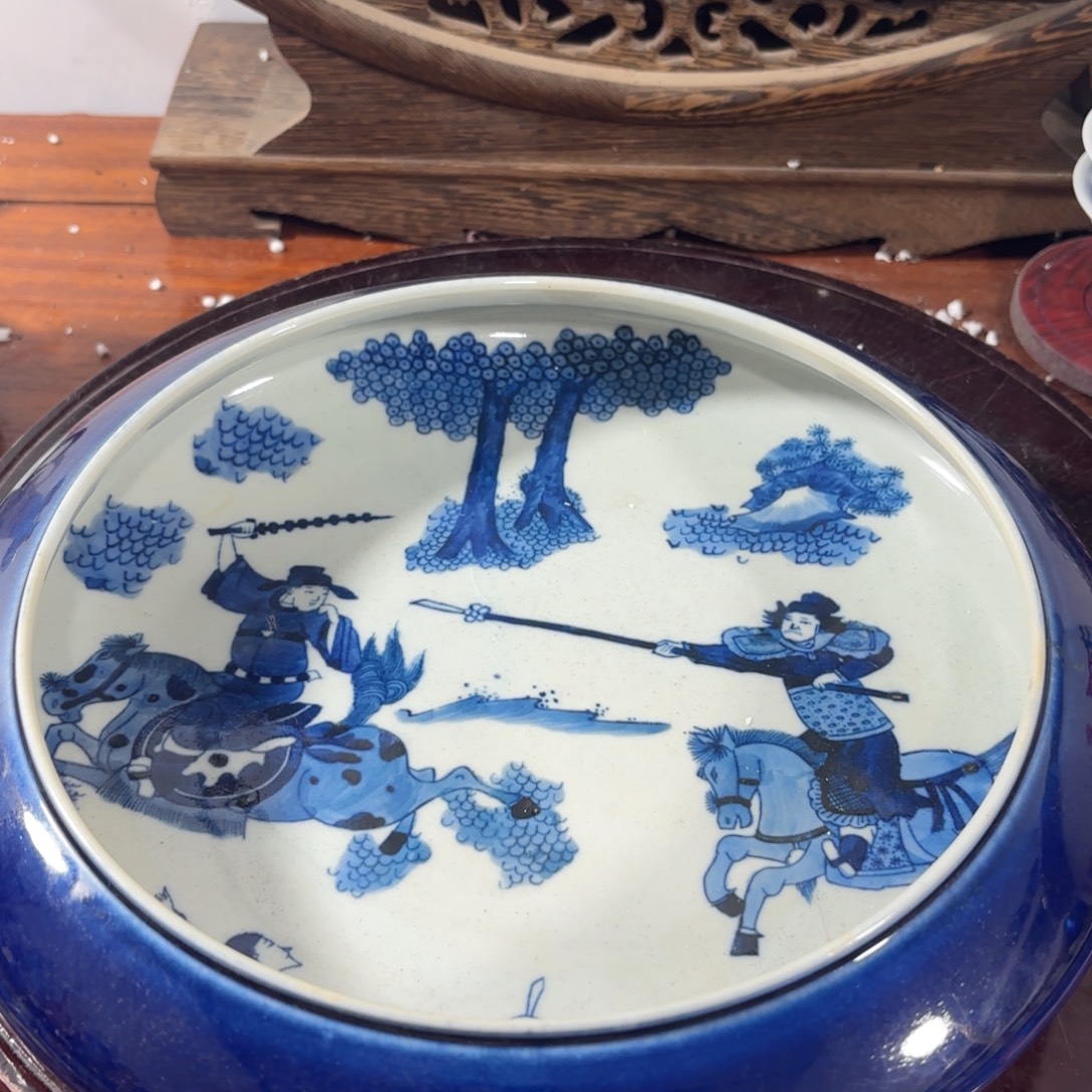 星***辰青花人物将军罐一对！