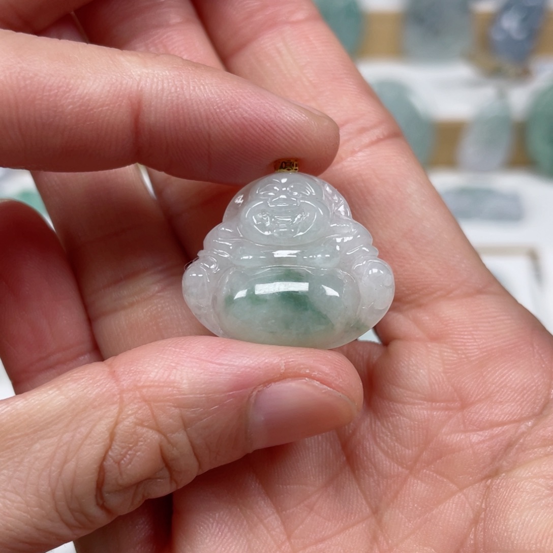 翡翠颈饰未镶嵌天然翡翠A货佛公G120号