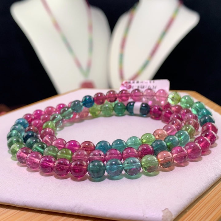 双色碧玺手链未镶嵌