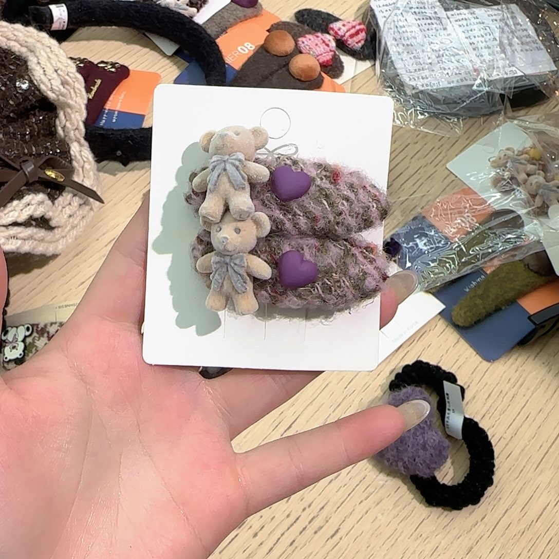 皮质非金属小熊压夹