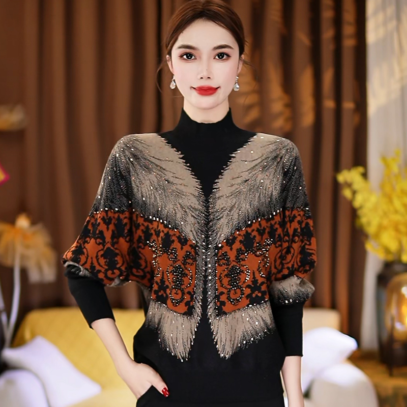 黑色毛衣针织衫长袖秋冬季新款气质贵妇内搭外穿打底衫上衣S1017