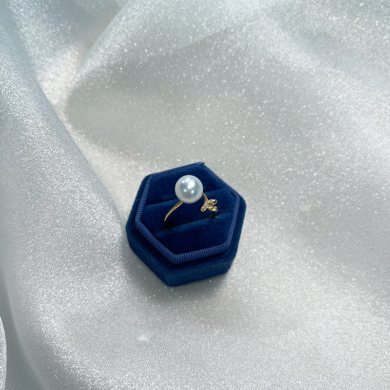 【澳白专享】设计款海水澳白戒指 9.8mm 正圆 极强光 拍一发一