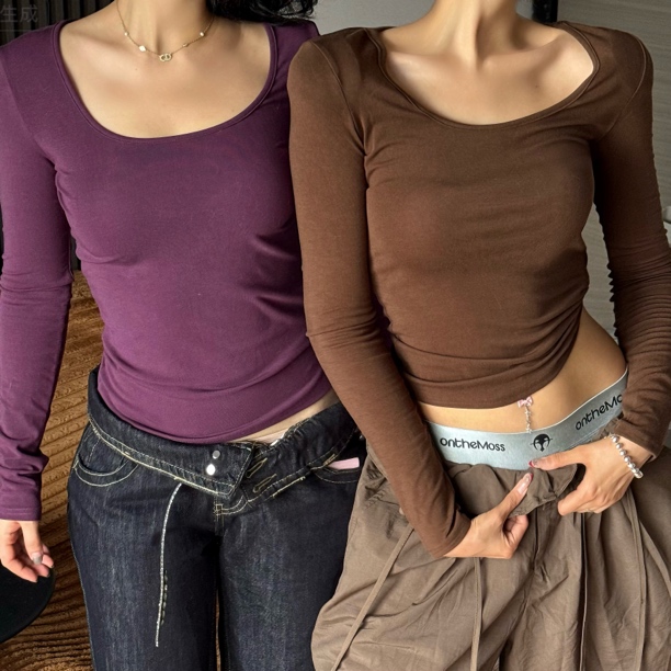 ChillbOnes*天丝之物*特殊面料纯色纯欲显瘦女打底衫防静电长袖
