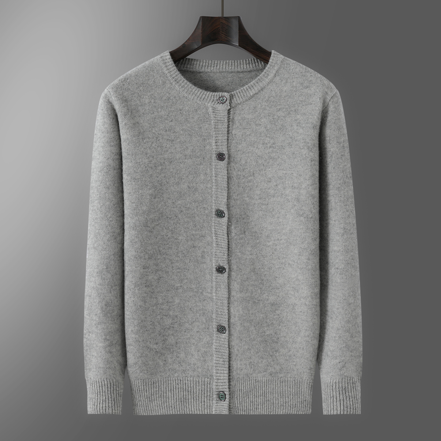 平面七针加厚男士圆领开衫秋冬羊毛衫时尚保暖休闲针织衫