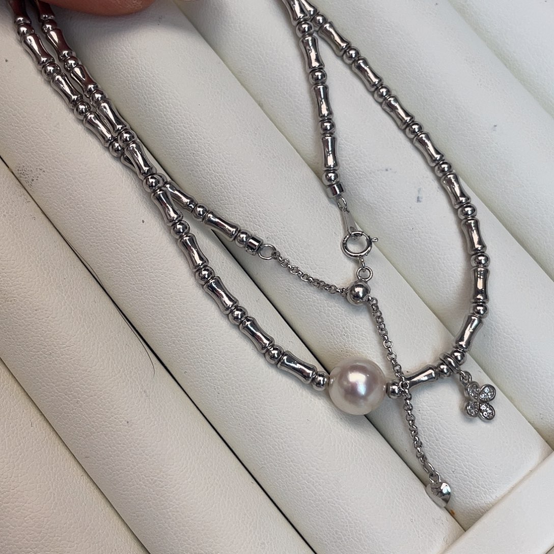 银S925镶嵌海水珍珠颈饰