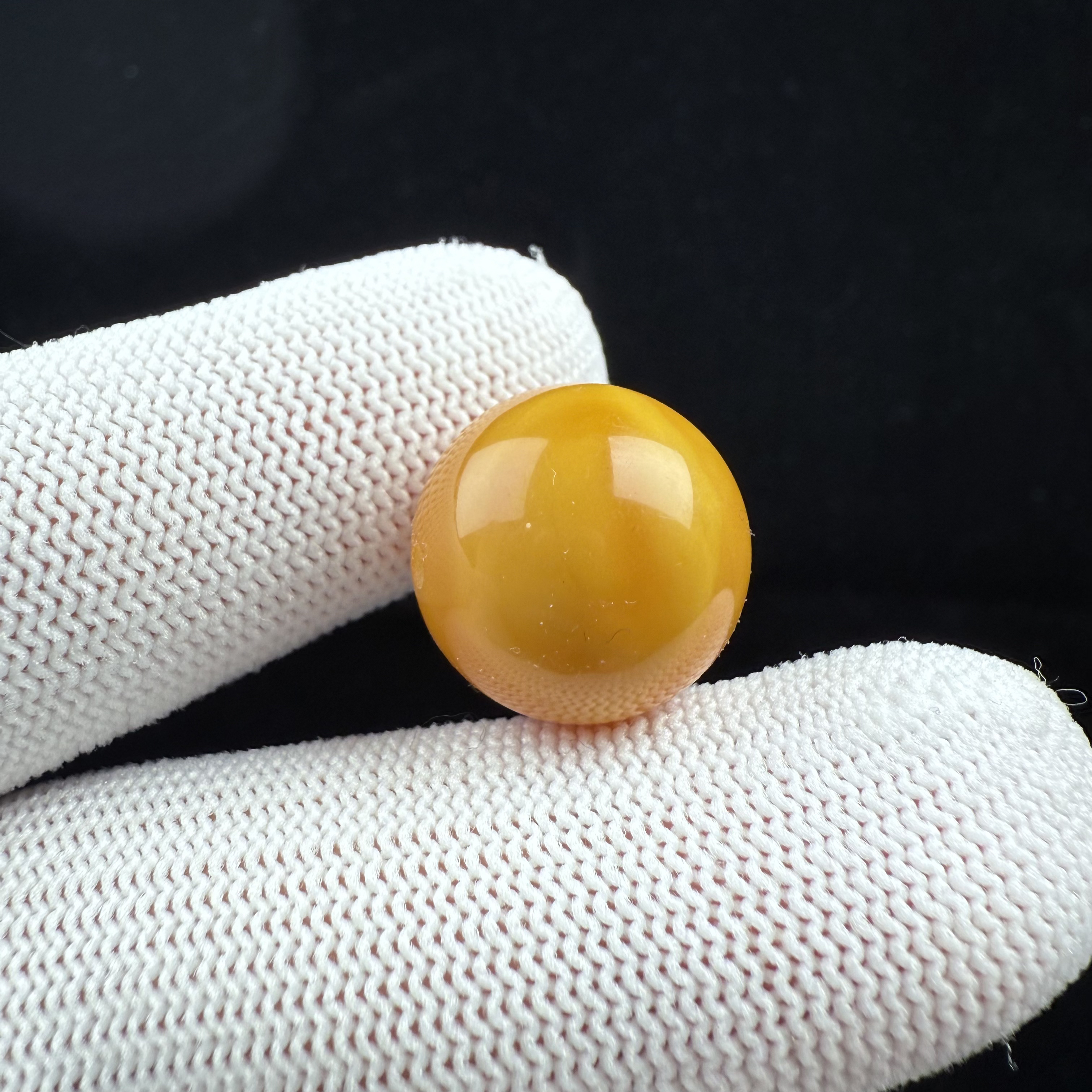 A4552天然原矿俄料蜜蜡鸡油红圆珠 17.3mm支持复检