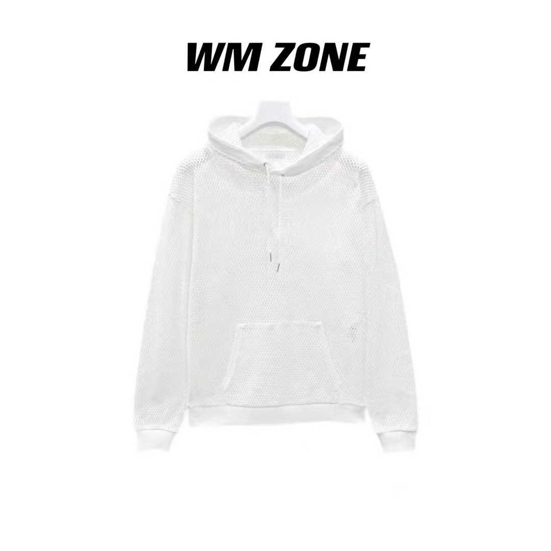 虎儿 3-1724 【情侣款】字母印花镂空连帽卫衣